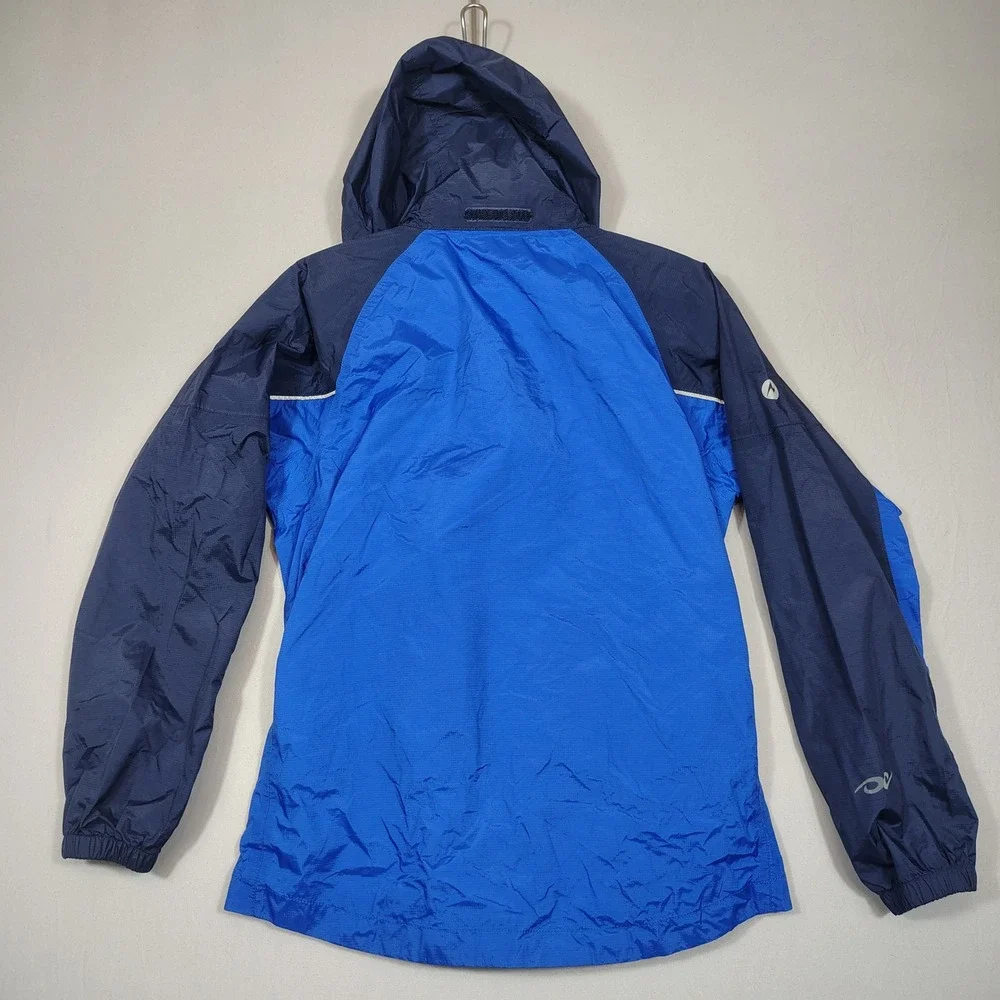 Marmot Rain Jacket Youth L Rip-Stop Hooded Two-Tone Blue V50210-KLE1-1-MAY11